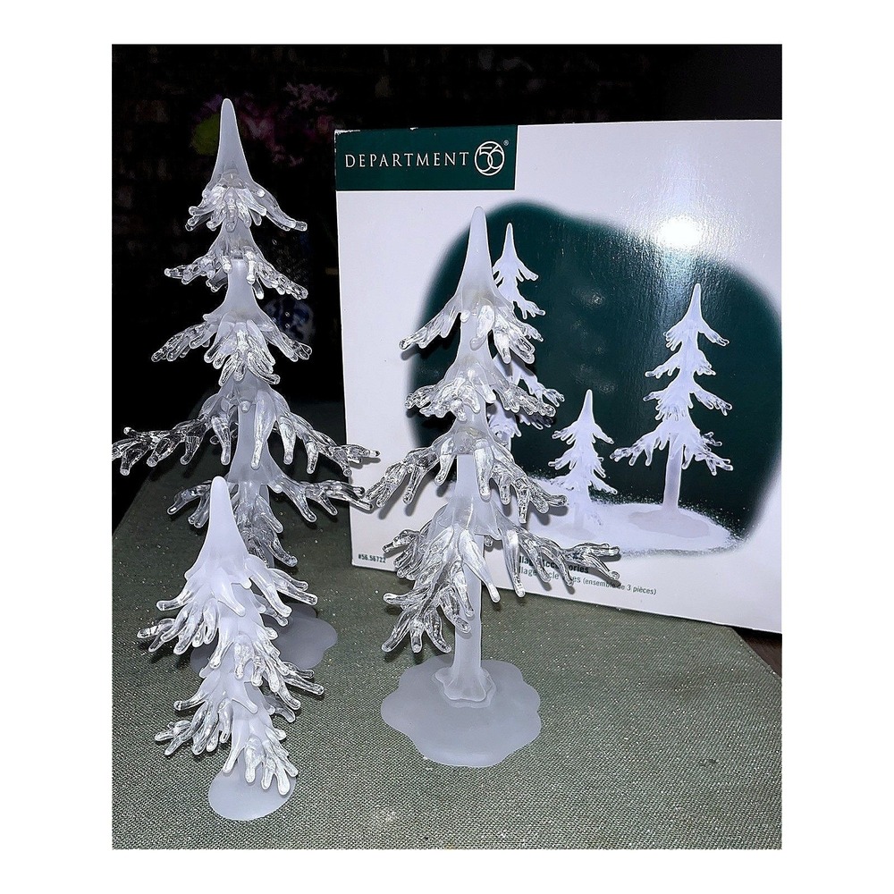 Dept 56 Village Accessories Village Icicle Trees Set of 3 #56722